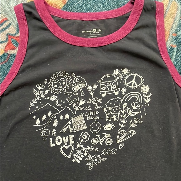 Natural Life cotton ringer tank it’s the little things ♥️ L - Picture 6 of 7